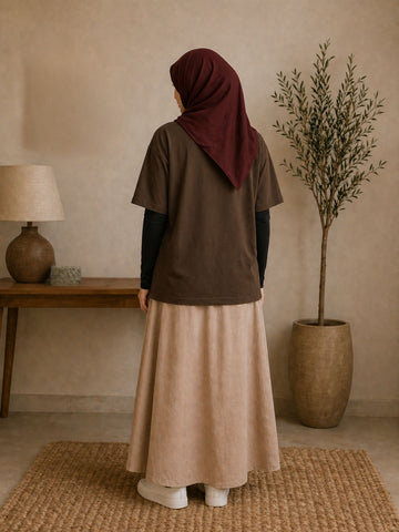 Alhamdulillah Modest Women’s Brown T-Shirt