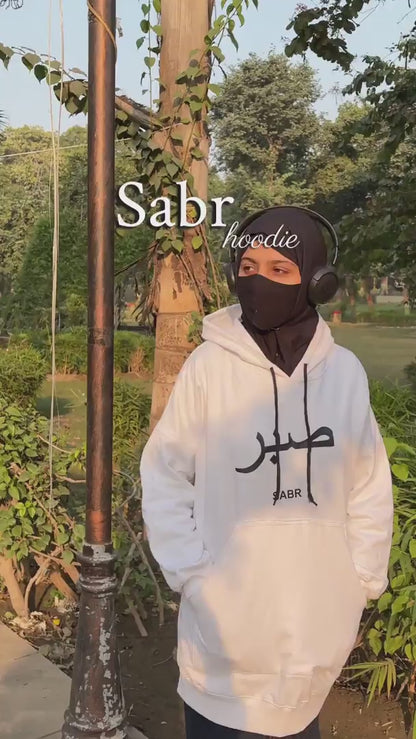 Modest Sabr White Fleece Winter Hoodie for Women