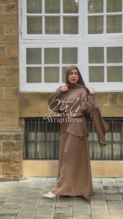 Modest Draped Dress 2 Piece Set with Matching Dupatta