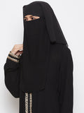 Nabia Women Black 3 Layer Georgette Scarf