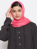 Nabia Women Pink Solid Rayon Hijab