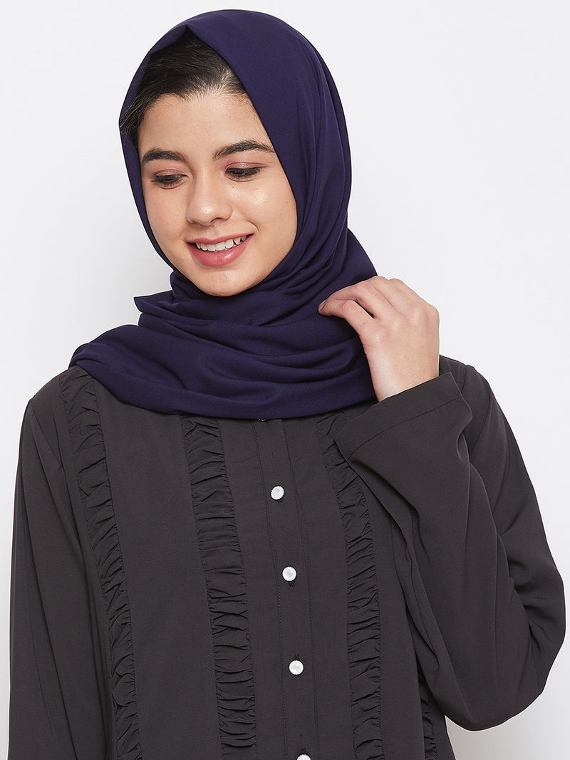 Nabia Women Blue Solid Rayon Hijab