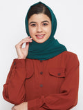 Nabia Women Green Solid Georgette Hijab