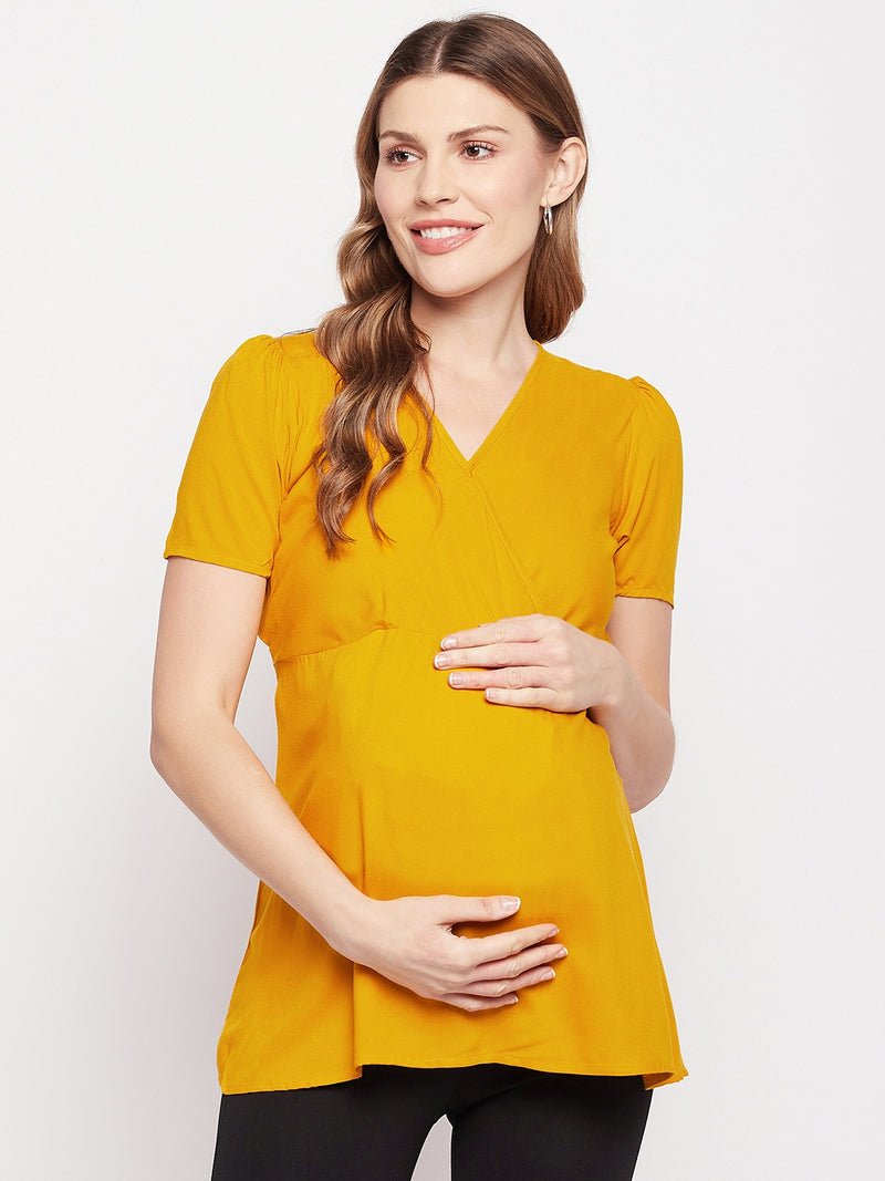 Nabia Women Mustard Pre and Post Pregnancy | Maternity & Nursing Top