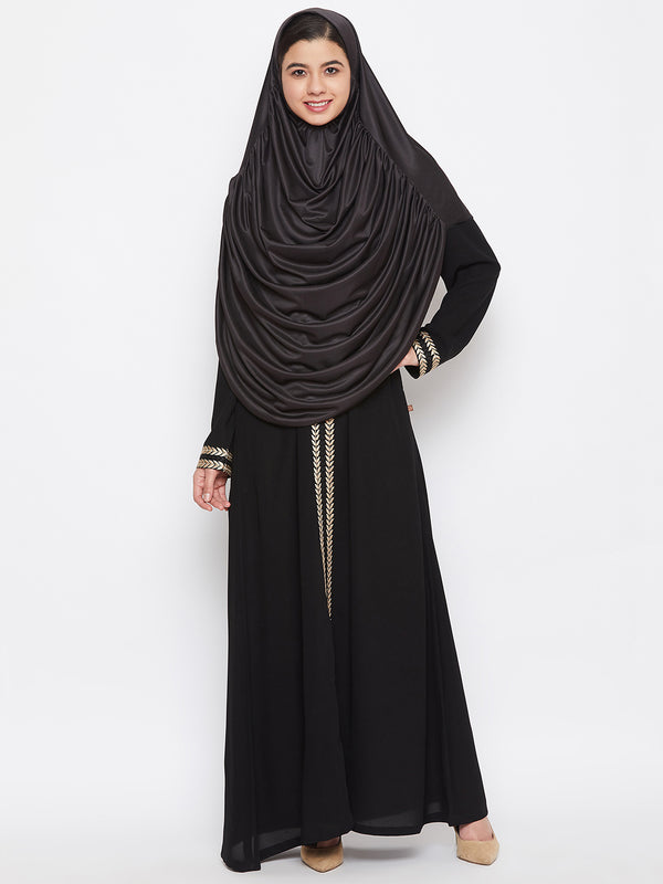 Nabia Women Black Solid Casual Khimar Hijab