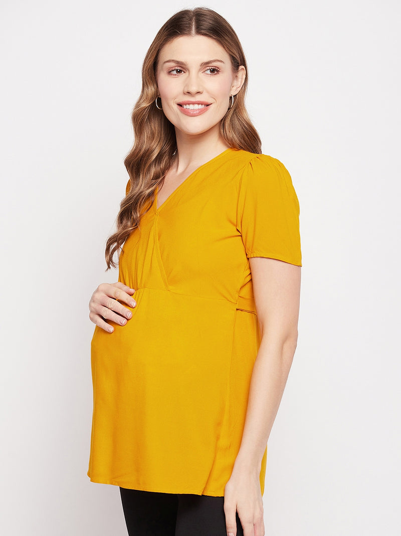 Nabia Women Mustard Pre and Post Pregnancy | Maternity & Nursing Top