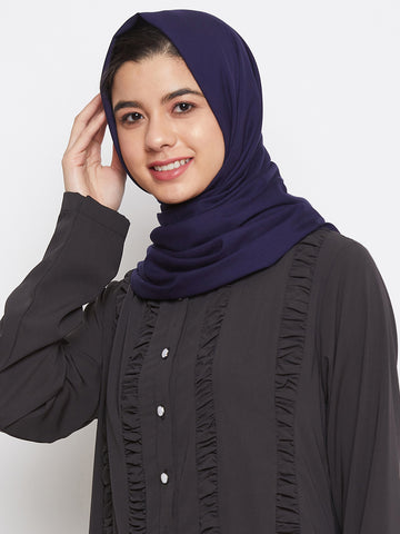 Nabia Women Blue Solid Rayon Hijab