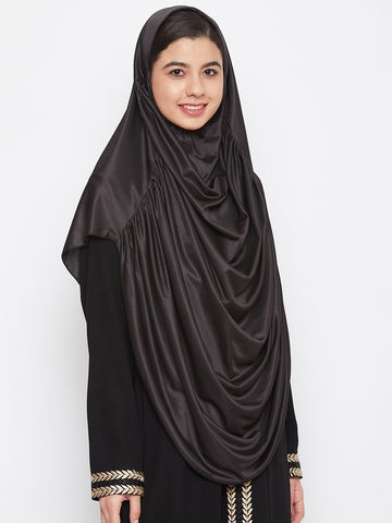 Nabia Women Black Solid Casual Khimar Hijab