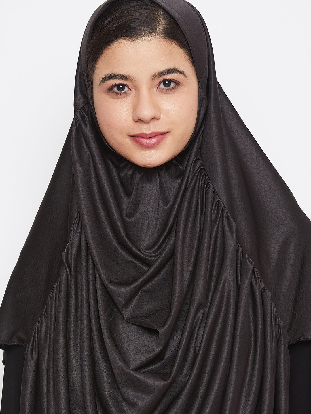 Nabia Women Black Solid Casual Khimar Hijab